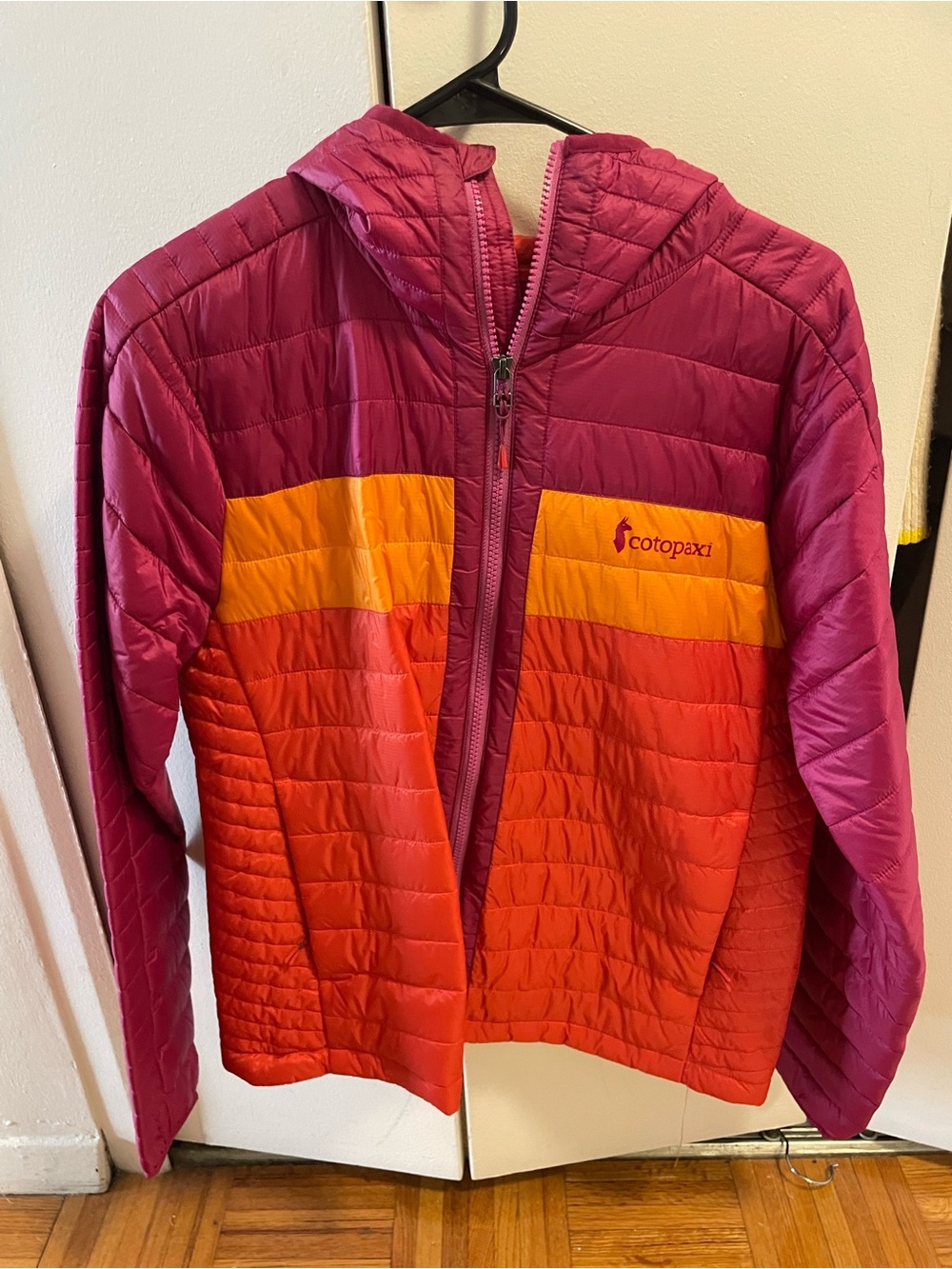 cotopaxi Colorblock Puffer Jacket - Magenta, Orange & Yellow